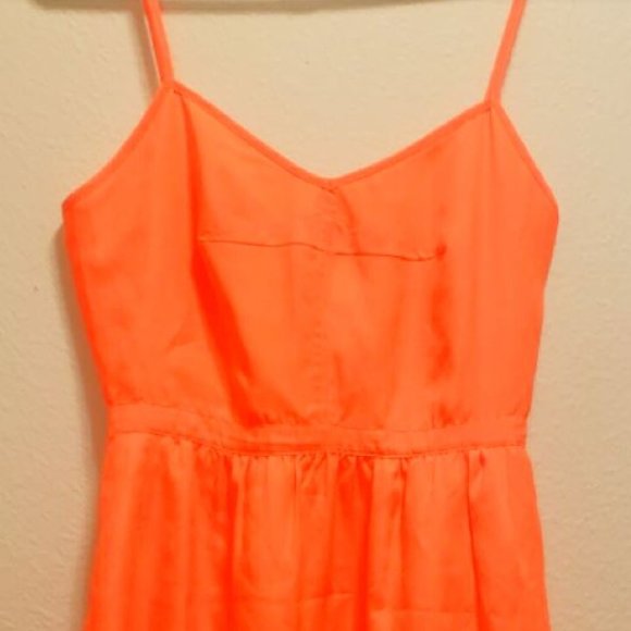 J.Crew Nearly Neon Gorgeous Orange Dress w/Pockets - Picture 1 of 3